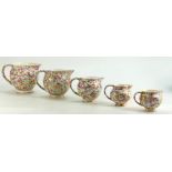 James Kent Chintz Du Barry Fenton Pottery items to include: Five graduated water jugs,
