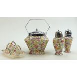 James Kent Chintz Du Barry Fenton Pottery items to include: Toast rack,