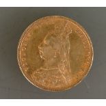 22ct gold Full Victoria Sovereign dated 1892: