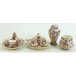 James Kent Chintz Du Barry Fenton Pottery items to include: Condiment set, breakfast set,