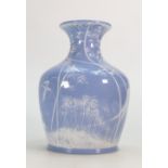 Wedgwood blue Jasper Pate sur Pate Vase: Decorated with birds,