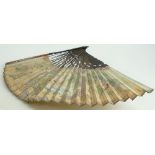 Chinese hand painted 19th century fan: Well painted on paper,