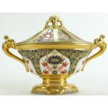 Royal Crown Derby two handled Vase & cover in the Imari design: Height 15cm.