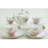 Shelley Dainty floral handled tea for two set: In the Hydrangea pattern 2224.