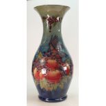 Moorcroft large floor standing Vase: Decorated in the Finch & Berry pattern from a Sally Tuffin
