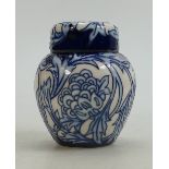 Moorcroft Kelscott Artichoke Ginger Jar: Trial piece 01.04.19. height 10cm, firsts in quality.