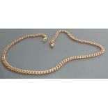 9ct gold modern link Necklace: 43.2 grams: 59cm.