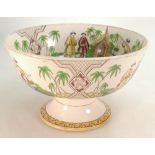 Late 19th century Chinese Export large Footed Bowl: With court scene decoration, height 15cm.