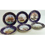 A collection of Spode Maritime plates: Spode Maritime plates comprising The Battle of Camperdown,