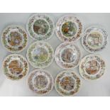 Royal Doulton Brambly Hedge year plates: Years 1996 - 2005 (10)