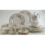 Paragon china tea and dinner ware in the Victoria Rose design: Including cups & saucers,