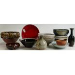 A collection of Art pottery: Including various bowls, dishes and vases.