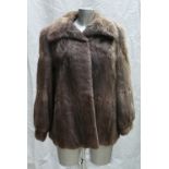 A Brown Musquash fur ladies Jacket: Size 10.