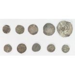 Group of Roman & early hammered silver coins: 5 silver Roman coins in good condition & 5 x hammered