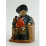 Royal Doulton Lambeth Toby jug/Ashpot: Modelled as a character sat in an armchair,