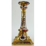 Royal Crown Derby Candlestick in the Imari design: Height 27cm.