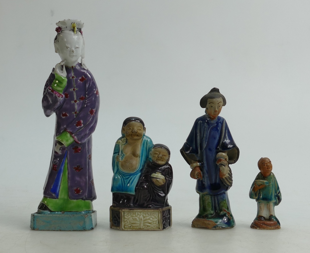 Collection of 14 Chinese & Japanese Oriental ceramics: Includes, figures, vases, - Image 3 of 5