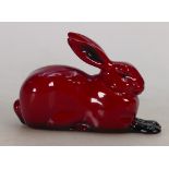 Royal Doulton Flambe Rabbit: Royal Doulton Flambe rabbit lying down.