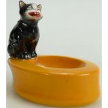 Royal Doulton HN971 scarce Grinning Cat on orange base 10cm high x 12cm long: