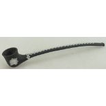 Wedgwood unusual black & white Jasperware Pipe: Length 19.5cm.