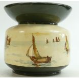 Royal Doulton Seriesware early Planter decorated with ships: D3892, height 18cm x 20cm deep.