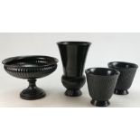 Wedgwood 1960s Studio pottery: Comprising black footed pedestal bowl, diameter 20cm,