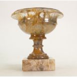 Blue John antique miniature Urn: Showing natural cracking of fault lines,