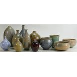 A collection of Crystalline glazed Art pottery: Including vases, bowls, dishes etc.