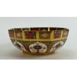 Royal Crown Derby Old Imari patterned hexagonal presentation bowl: Diameter 21cm.