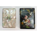 Two Victorian Card Cases: One Mother of Pearl case with losses to edges,