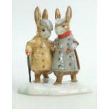 Beswick Beatrix Potter tableau figure: Two Gentleman Rabbits BP11A, boxed.