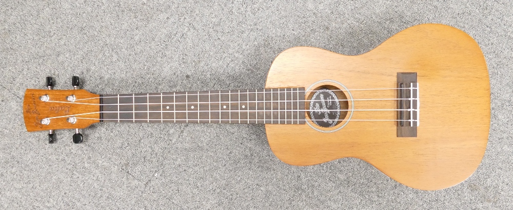 The Joe Brown concert Ukulele in case: Overall length 61cm.