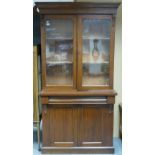 Victorian Mahogany two door Bookcase: 208cm high x 104cm wide.