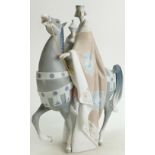 Lladro large figure King Melchior on a horse: Lladro large matte figure of King Melchior on a horse,