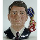 Royal Doulton large size character jug Ronald Reagan D6718: Presidents signature 1984 elections