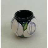 Moorcroft White Rose Vase: Height 5cm, firsts in quality.