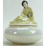 Royal Doulton Geisha Girl bowl: Art Deco powder bowl with the figure of a Japanese lady holding a