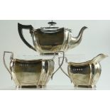 Silver 3 piece 20th century hallmarked Tea set 1279g: