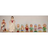 Goebel Snow White, The Seven Dwarfs and Price Charming: Height of tallest 14cm.