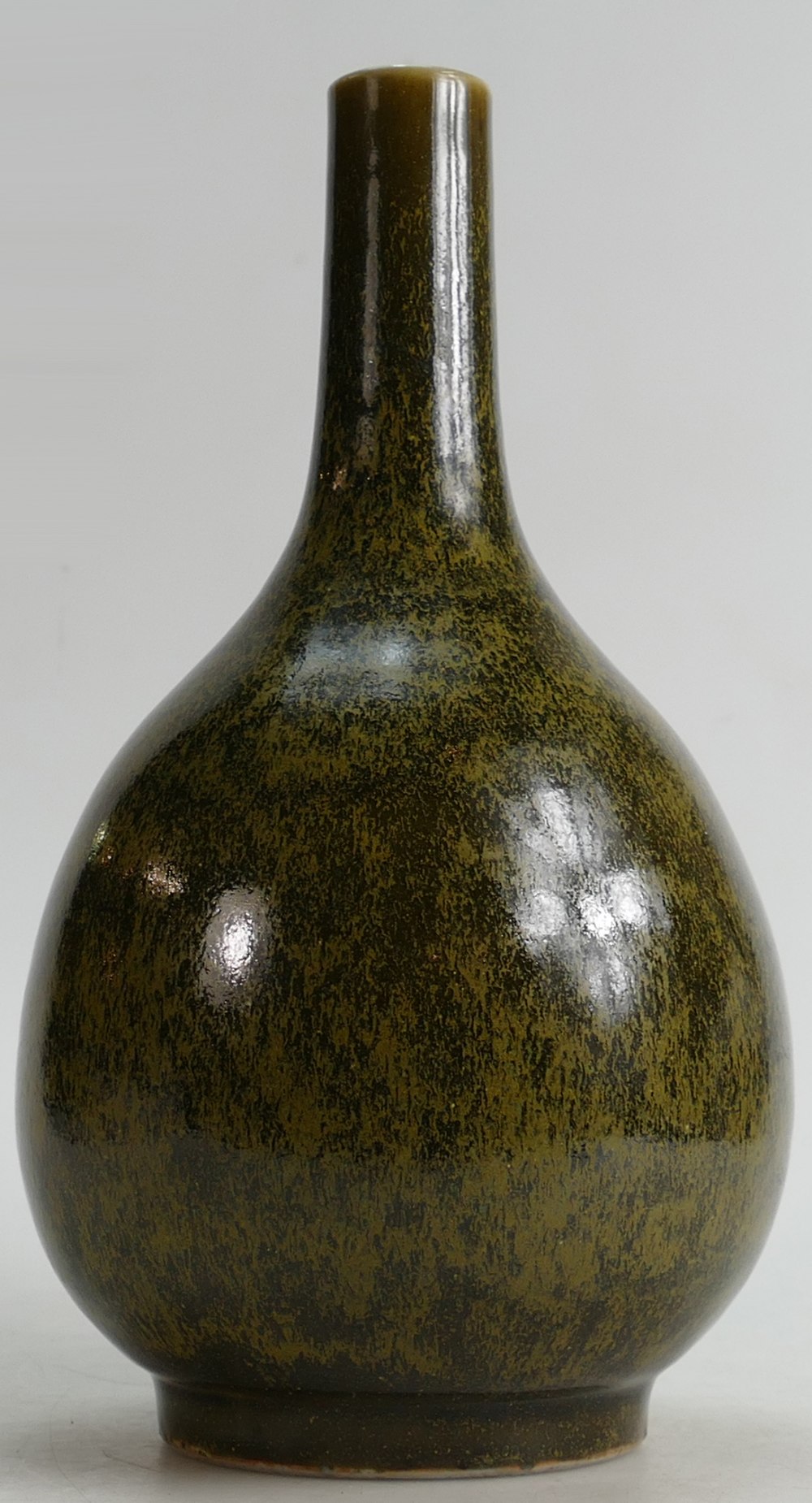 Chinese porcelain Vase: Decorated in a green speckled glaze, height 32cm.