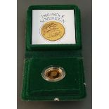 22ct gold Full proof Sovereign dated 1980: In plastic case and boxed.
