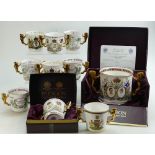 A collection of Paragon commemorative mugs: A large version gilded and decorated with the Marriage