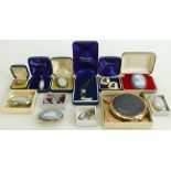 A collection of good Wedgwood miniature Jasperware Jewellery items: Comprising roundels, portraits,