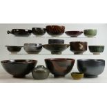 A collection of various Studio pottery: Comprising bowls, dishes and vases.