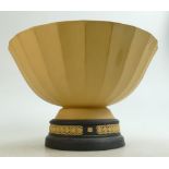 Large Wedgwood classical form Mustard Yellow on Black Basalt footed bowl: Diameter 31cm, height 18.