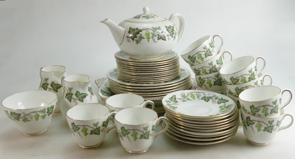 Wedgwood Santa Clara patterned tea ware to include: 12 cups, 7 saucers, 2 cream & sugar,