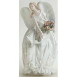 Lladro figure Flowers of Peace: Large figure of a lady with flowers and dove, height 33cm.