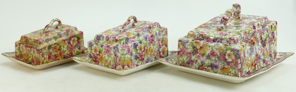 James Kent Chintz Du Barry Fenton Pottery items to include: Graduated cheese dishes,