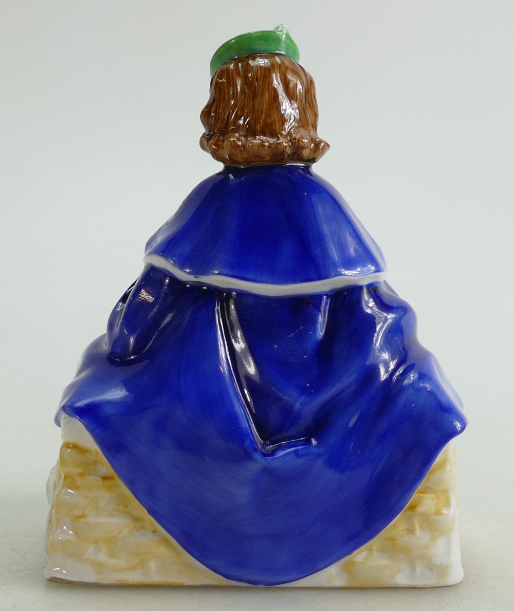Royal Doulton prototype figure of a seated Girl on a basket with hands in muff: Figure height 14cm. - Image 3 of 4