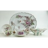 Collection of 19th century European porcelain: Eight pieces including Dresden / Meissen double